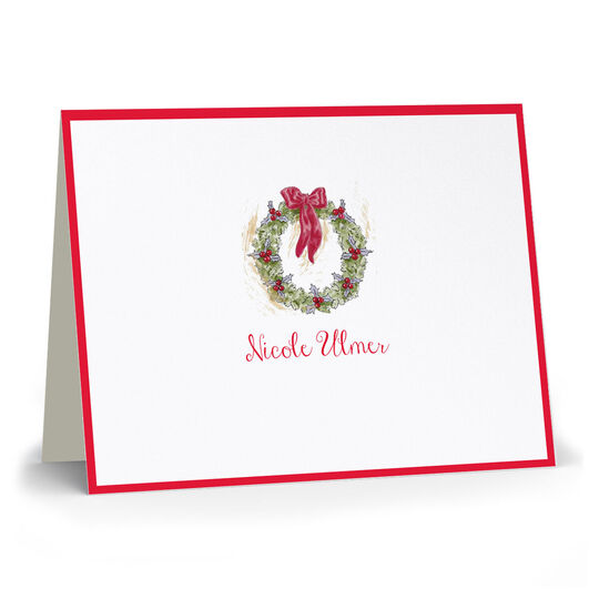 Winter Wreath Folded Note Cards